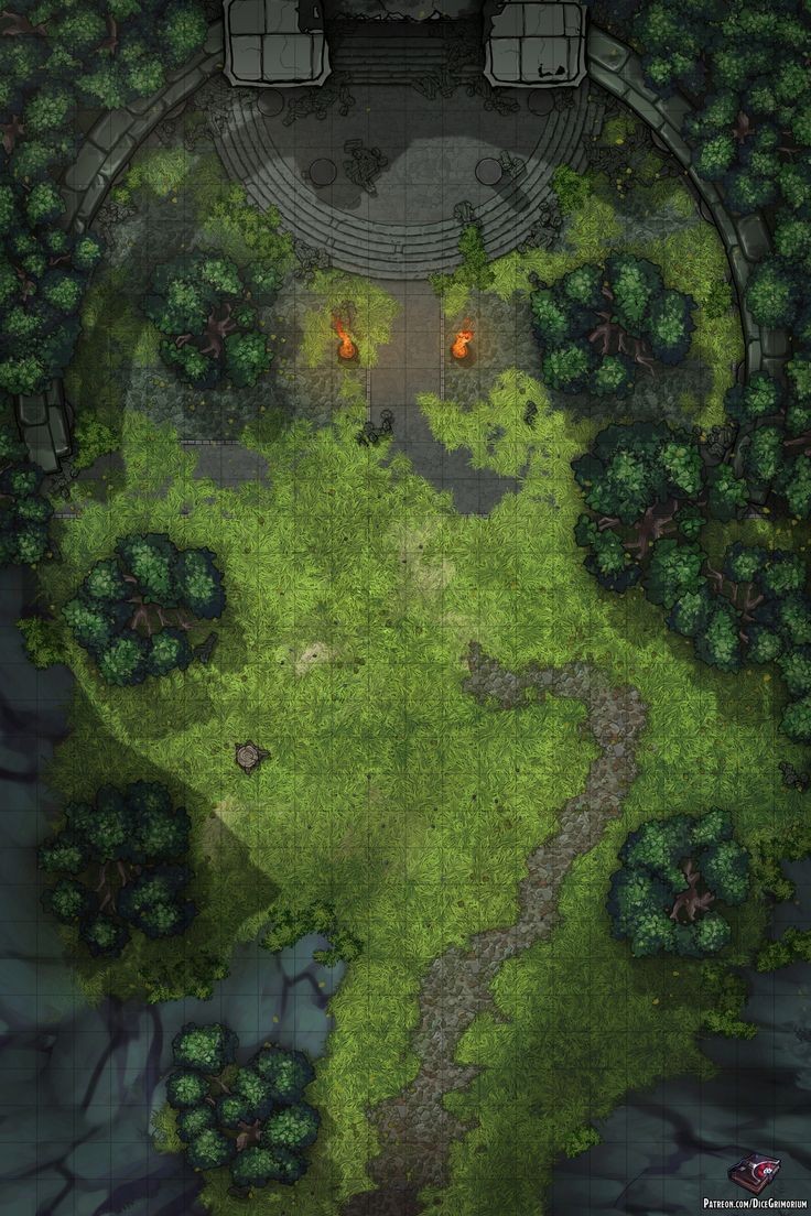 forest map dnd, carte de JDR fantasy (736×1104 pixels) — battlemap pour Roll20 et Foundry VTT.