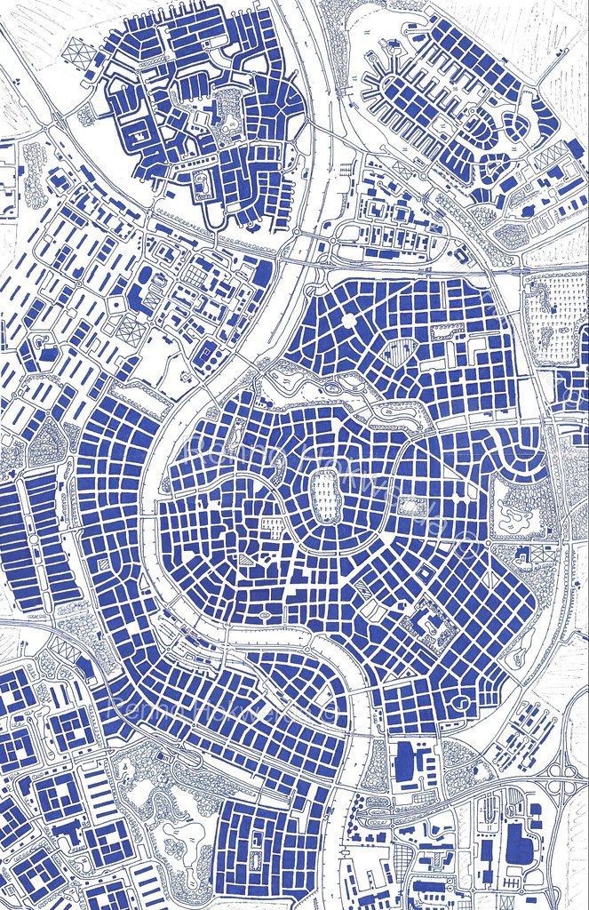 futuristic city map, carte de JDR science-fiction (663×1024 pixels) — battlemap pour Roll20 et Foundry VTT.