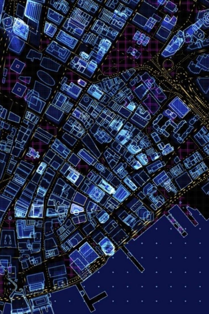 futuristic city map, carte de JDR science-fiction (736×1104 pixels) — battlemap pour Roll20 et Foundry VTT.