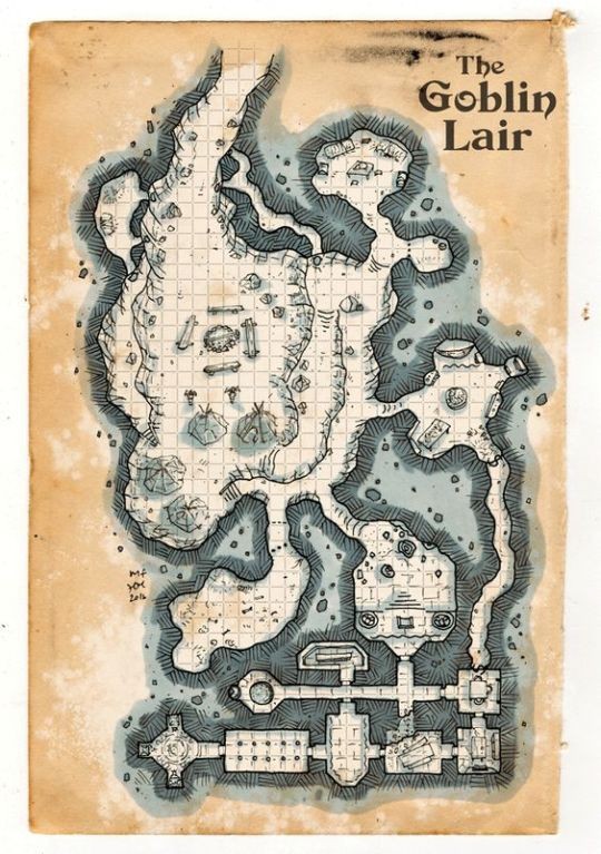 goblin lair map, carte de JDR fantasy (540×767 pixels) — battlemap pour Roll20 et Foundry VTT.