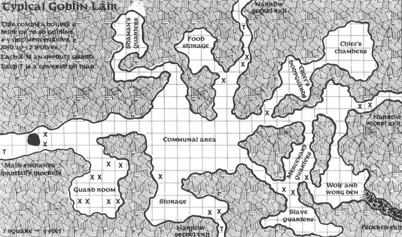 goblin lair map, carte de JDR fantasy (800×473 pixels) — battlemap pour Roll20 et Foundry VTT.