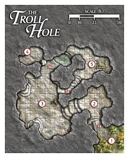 goblin lair map, carte de JDR fantasy (260×320 pixels) — battlemap pour Roll20 et Foundry VTT.