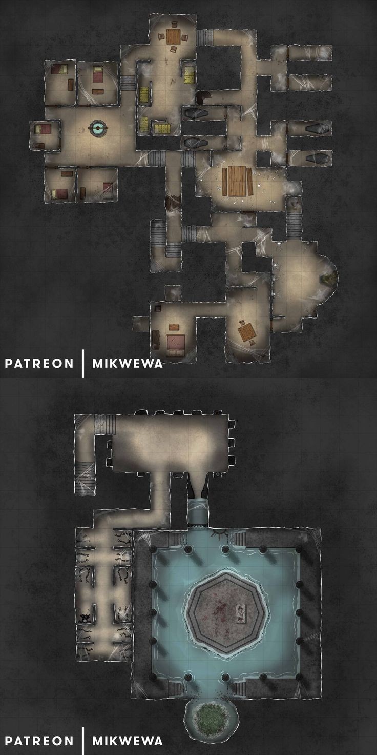 haunted mansion map dnd, carte de JDR fantasy (736×1472 pixels) — battlemap pour Roll20 et Foundry VTT.