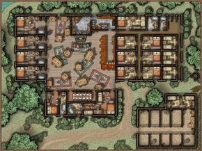 inn map dnd, carte de JDR fantasy (290×217 pixels) — battlemap pour Roll20 et Foundry VTT.