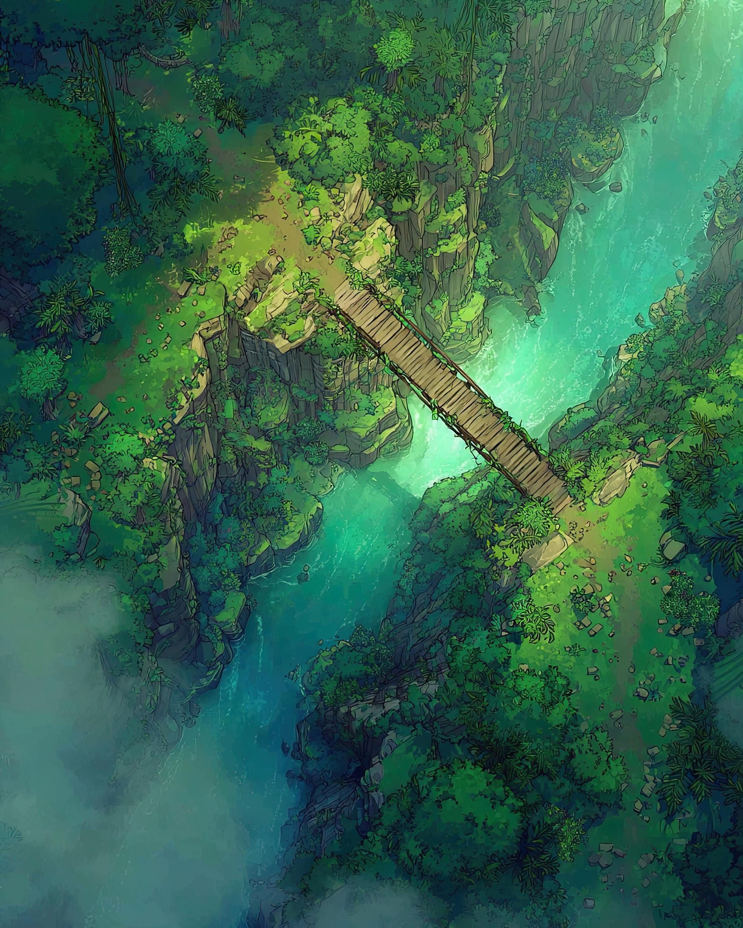 jungle map dnd, carte de JDR fantasy (2400×3000 pixels) — battlemap pour Roll20 et Foundry VTT.