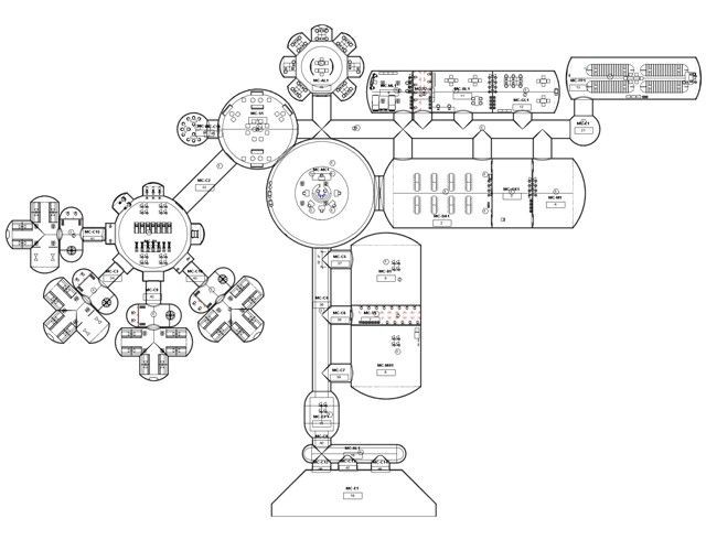 lunar base map, carte de JDR science-fiction (640×490 pixels) — battlemap pour Roll20 et Foundry VTT.