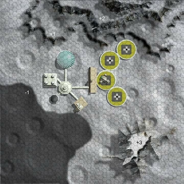 lunar base map, carte de JDR science-fiction (720×722 pixels) — battlemap pour Roll20 et Foundry VTT.