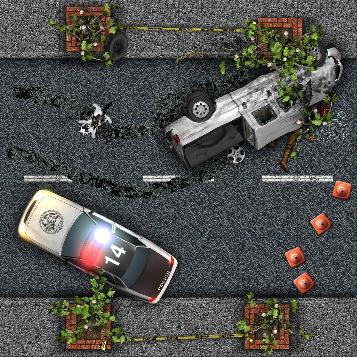 mad max road map, carte de JDR post-apocalyptique (1200×1200 pixels) — battlemap pour Roll20 et Foundry VTT.