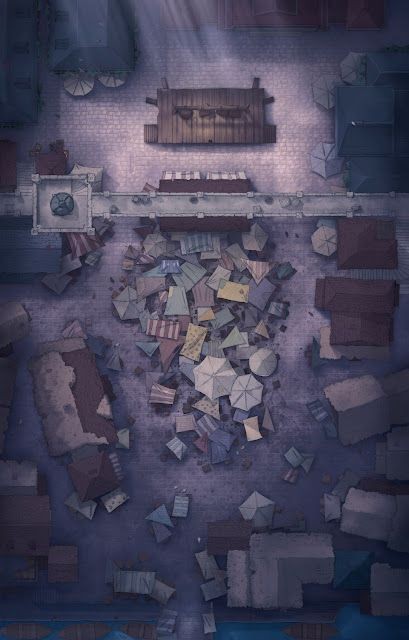 marketplace map dnd, carte de JDR fantasy (409×640 pixels) — battlemap pour Roll20 et Foundry VTT.