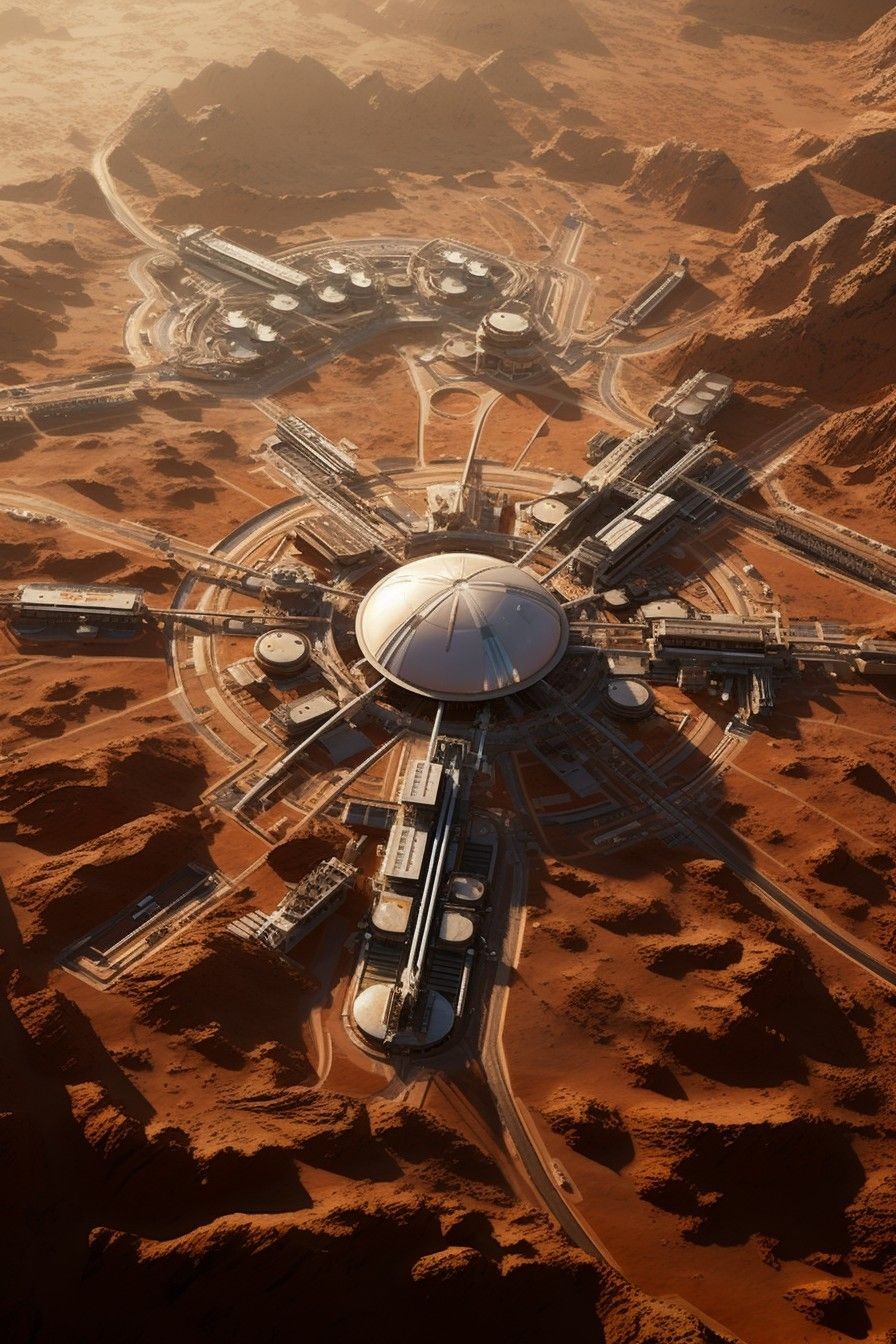 mars colony map, carte de JDR science-fiction (896×1344 pixels) — battlemap pour Roll20 et Foundry VTT.