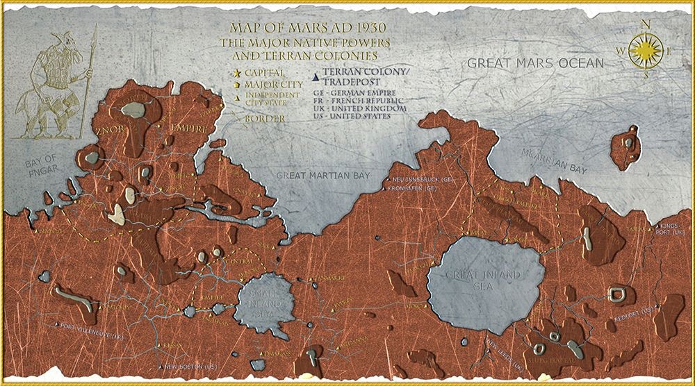 mars colony map, carte de JDR science-fiction (1000×556 pixels) — battlemap pour Roll20 et Foundry VTT.