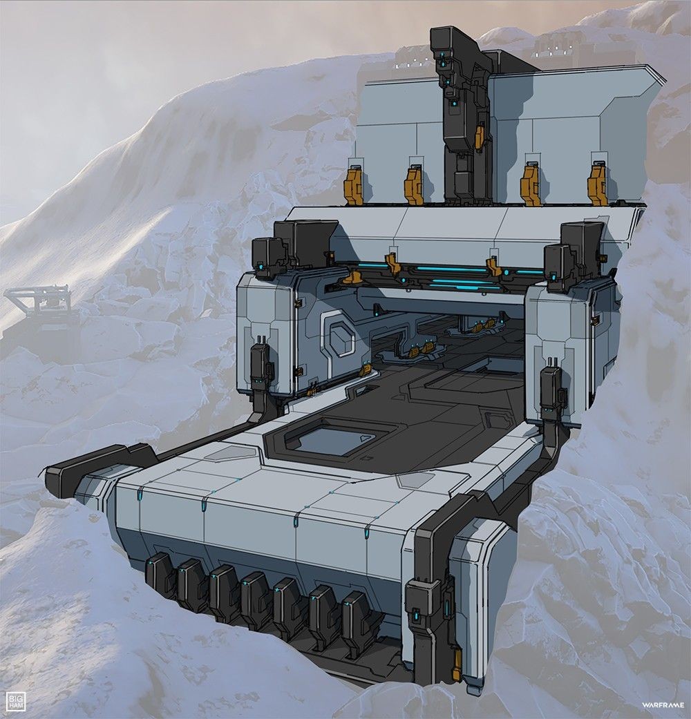 mech bay map, carte de JDR science-fiction (1000×1041 pixels) — battlemap pour Roll20 et Foundry VTT.