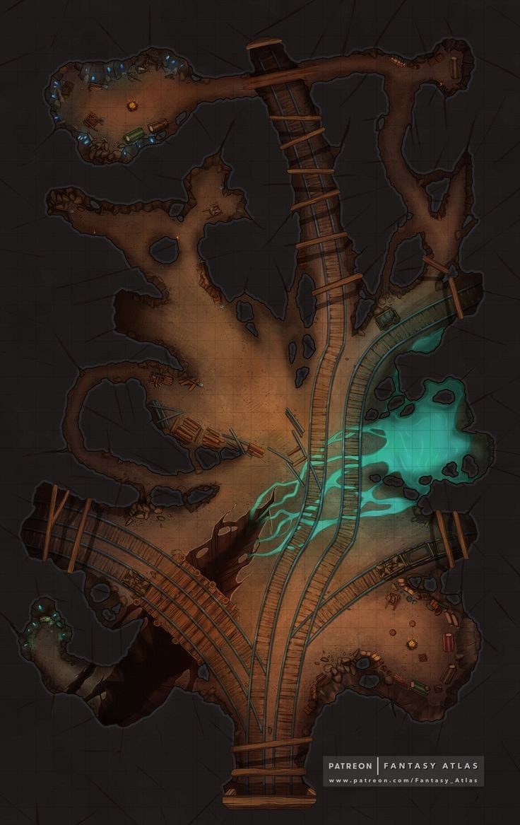 mine map dnd, carte de JDR fantasy (736×1167 pixels) — battlemap pour Roll20 et Foundry VTT.