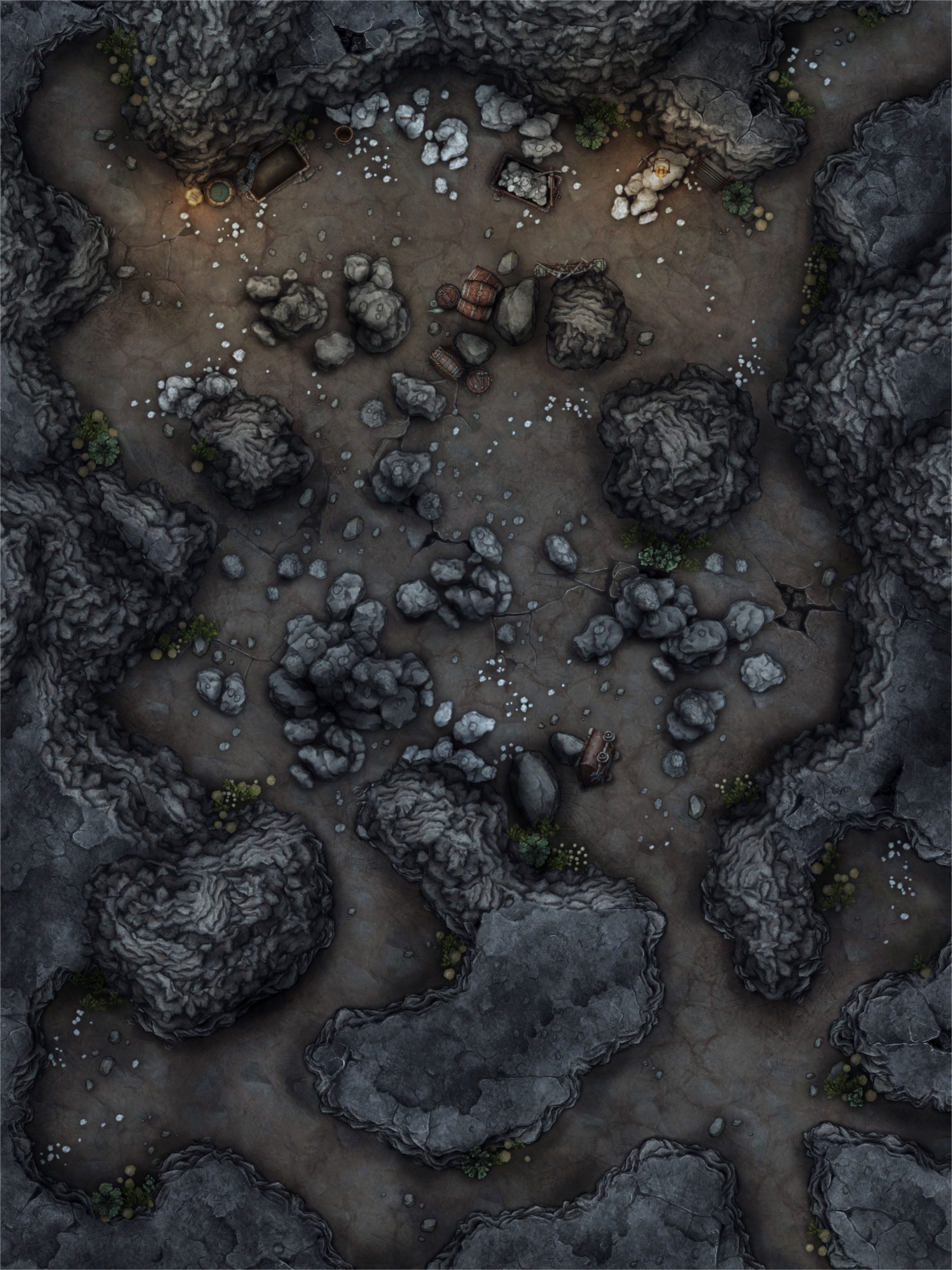 mine map dnd, carte de JDR fantasy (3072×4096 pixels) — battlemap pour Roll20 et Foundry VTT.