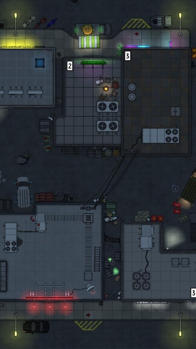 modern alley map, carte de JDR moderne (675×1200 pixels) — battlemap pour Roll20 et Foundry VTT.