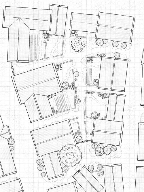 modern alley map, carte de JDR moderne (500×667 pixels) — battlemap pour Roll20 et Foundry VTT.