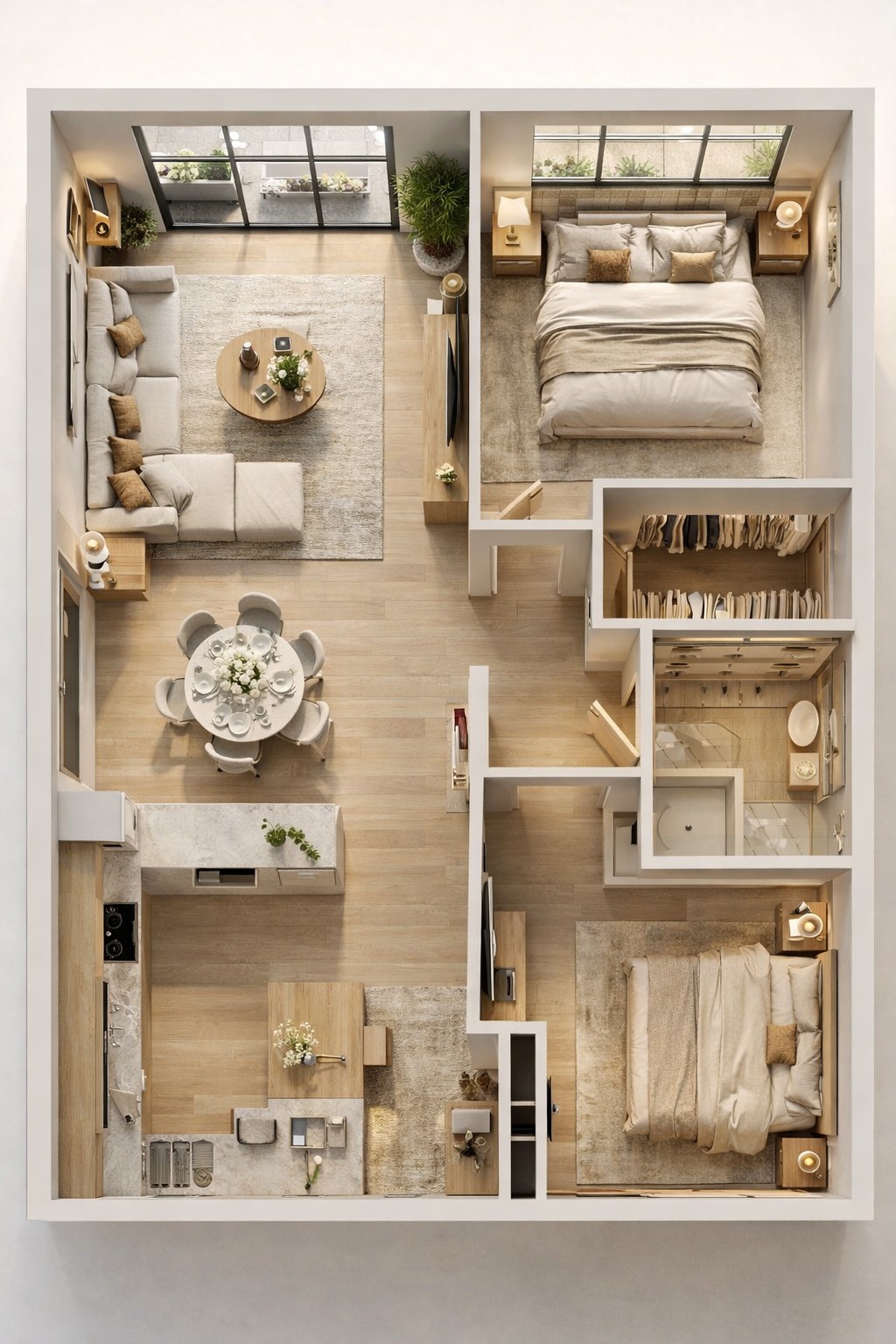 modern apartment map, carte de JDR moderne (1024×1536 pixels) — battlemap pour Roll20 et Foundry VTT.