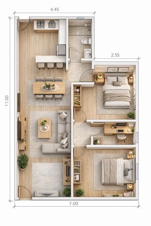 modern apartment map, carte de JDR moderne (526×789 pixels) — battlemap pour Roll20 et Foundry VTT.