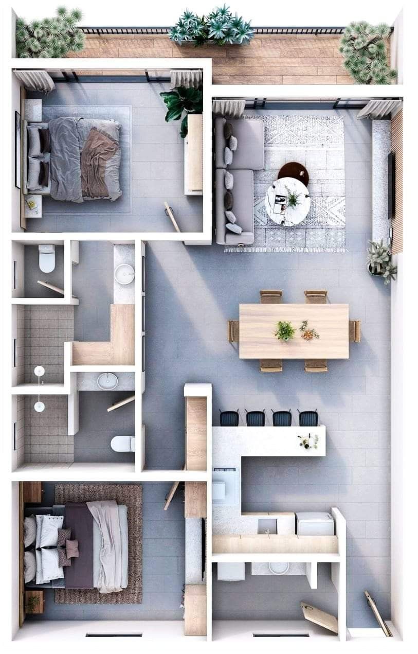 modern apartment map, carte de JDR moderne (813×1271 pixels) — battlemap pour Roll20 et Foundry VTT.