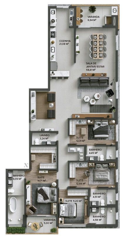 modern apartment map, carte de JDR moderne (429×811 pixels) — battlemap pour Roll20 et Foundry VTT.