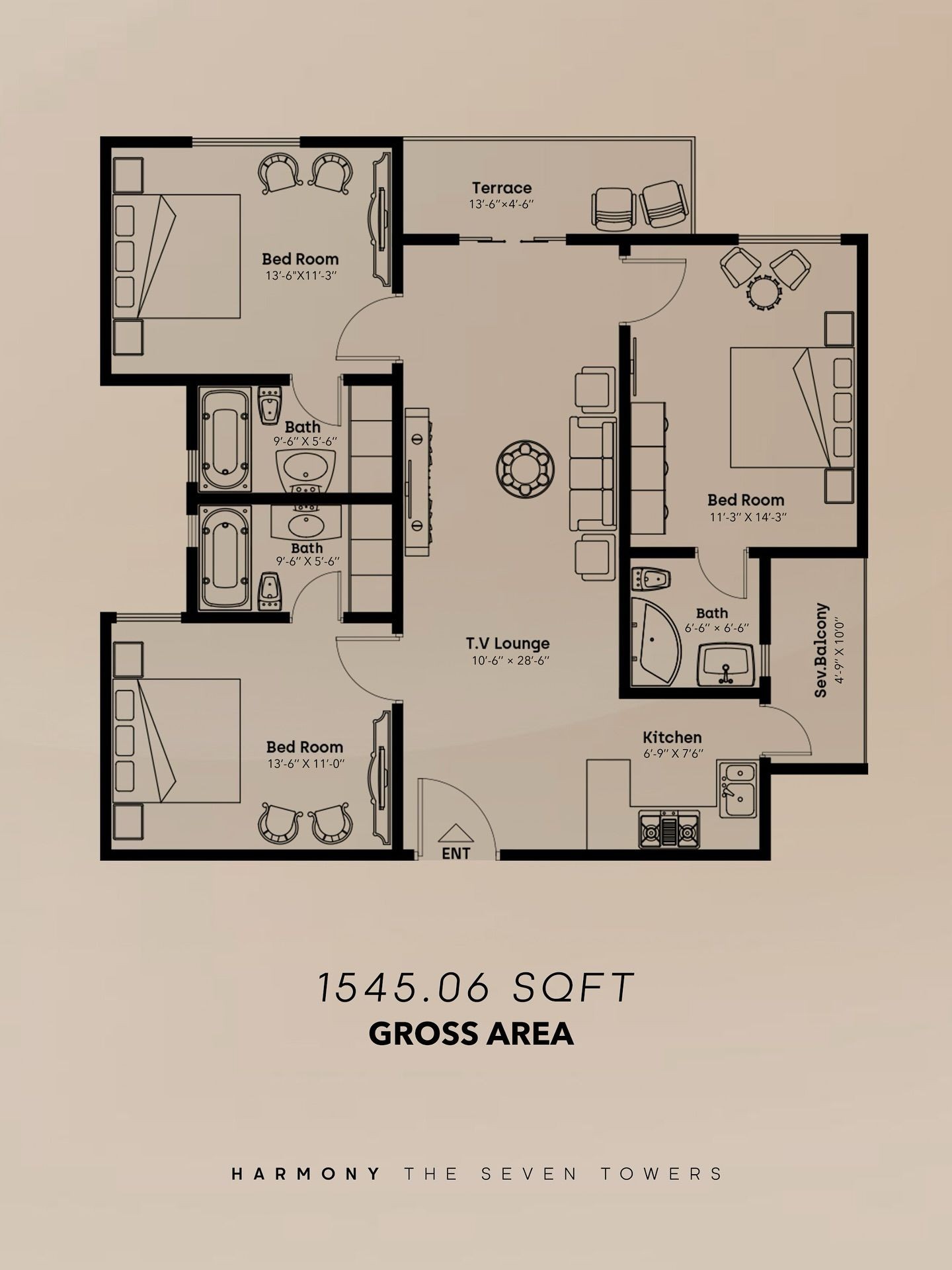 modern apartment map, carte de JDR moderne (1440×1920 pixels) — battlemap pour Roll20 et Foundry VTT.