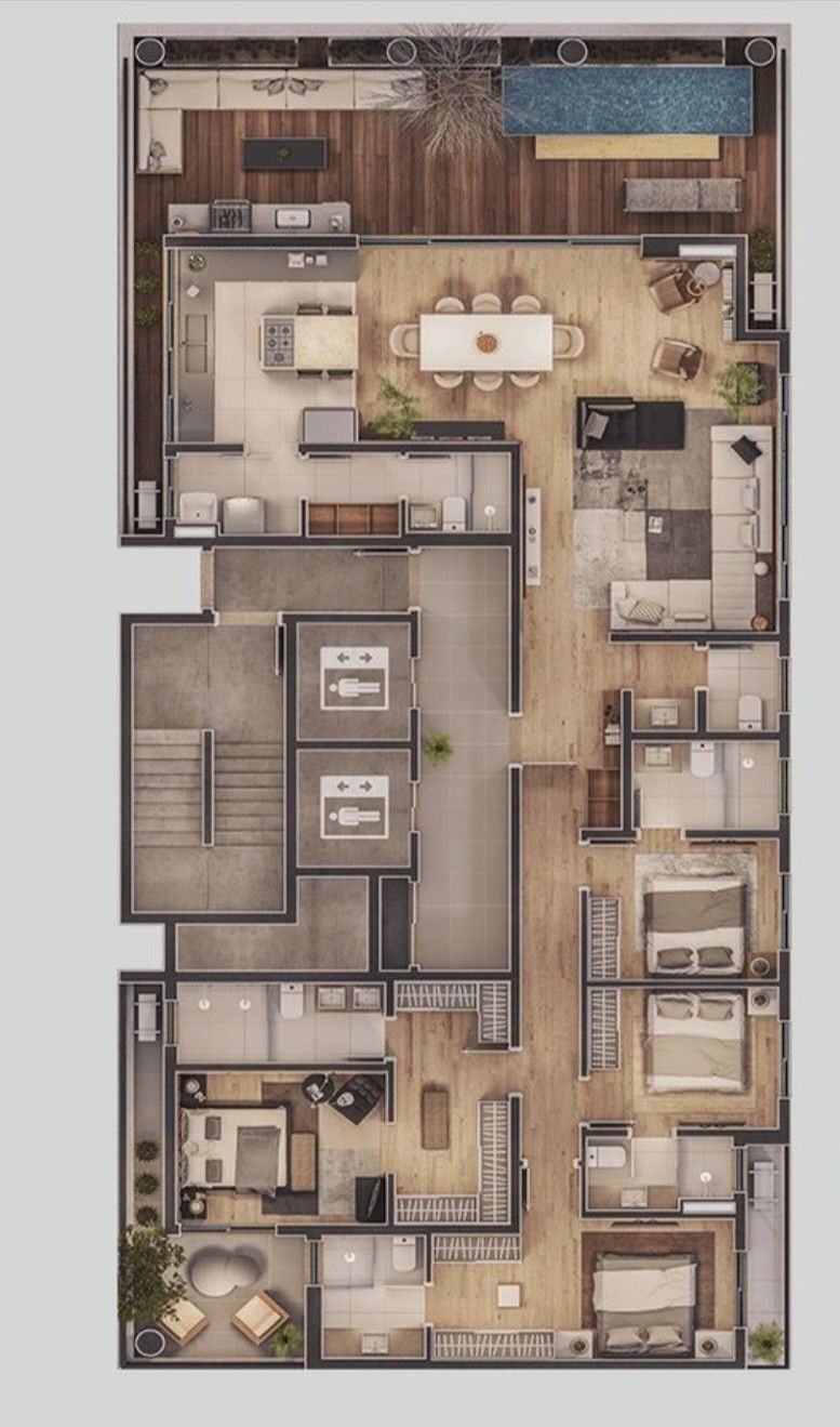 modern apartment map, carte de JDR moderne (777×1319 pixels) — battlemap pour Roll20 et Foundry VTT.