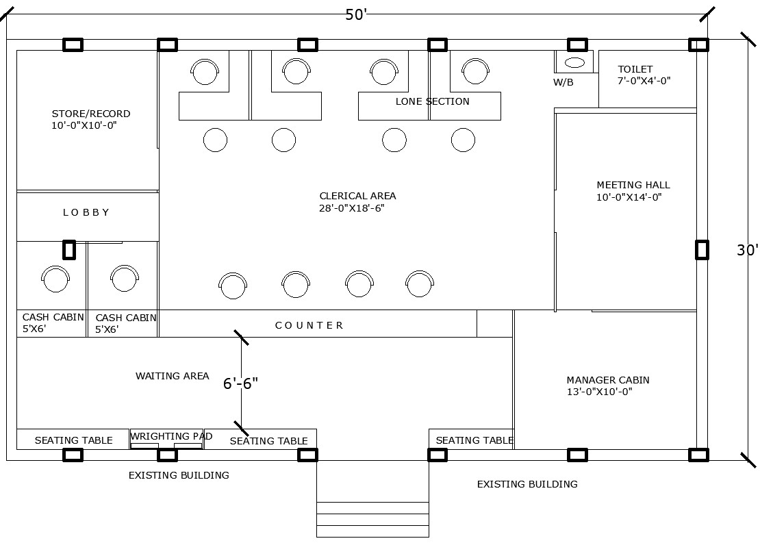 modern bank map, carte de JDR moderne (1110×793 pixels) — battlemap pour Roll20 et Foundry VTT.