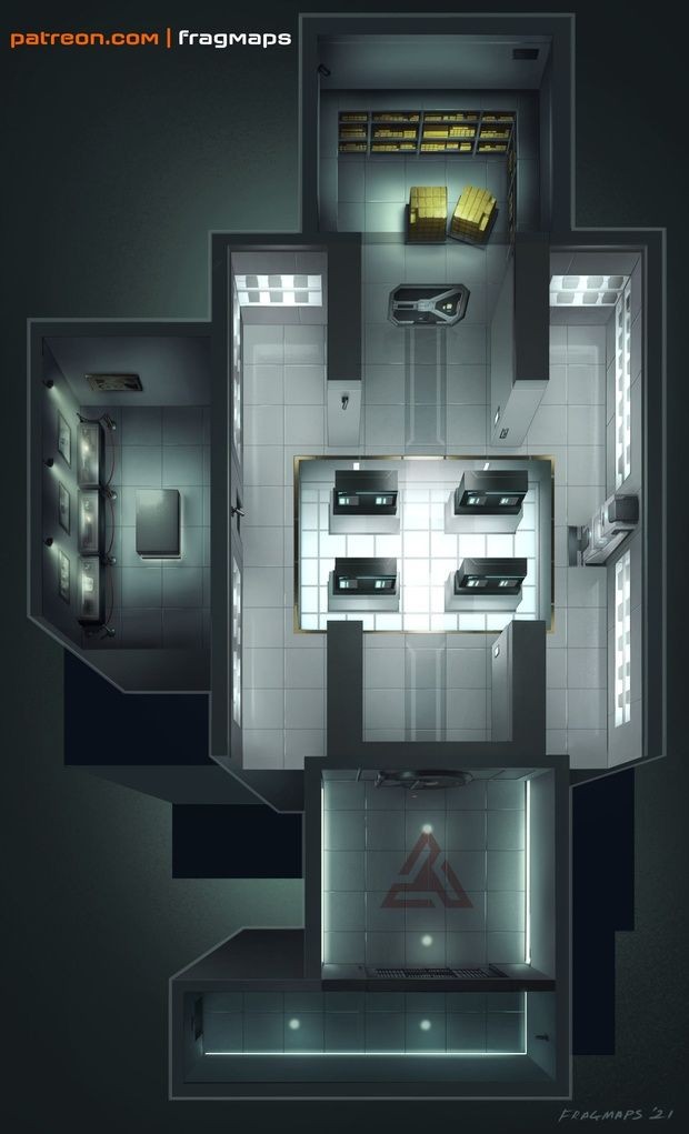 modern bank map, carte de JDR moderne (620×1021 pixels) — battlemap pour Roll20 et Foundry VTT.