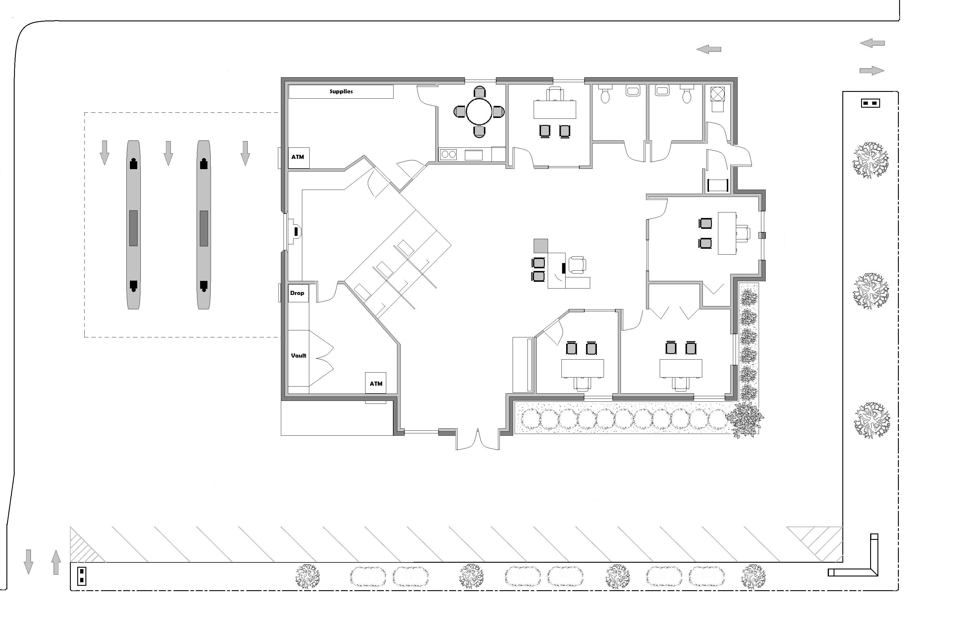 modern bank map, carte de JDR moderne (3264×2112 pixels) — battlemap pour Roll20 et Foundry VTT.