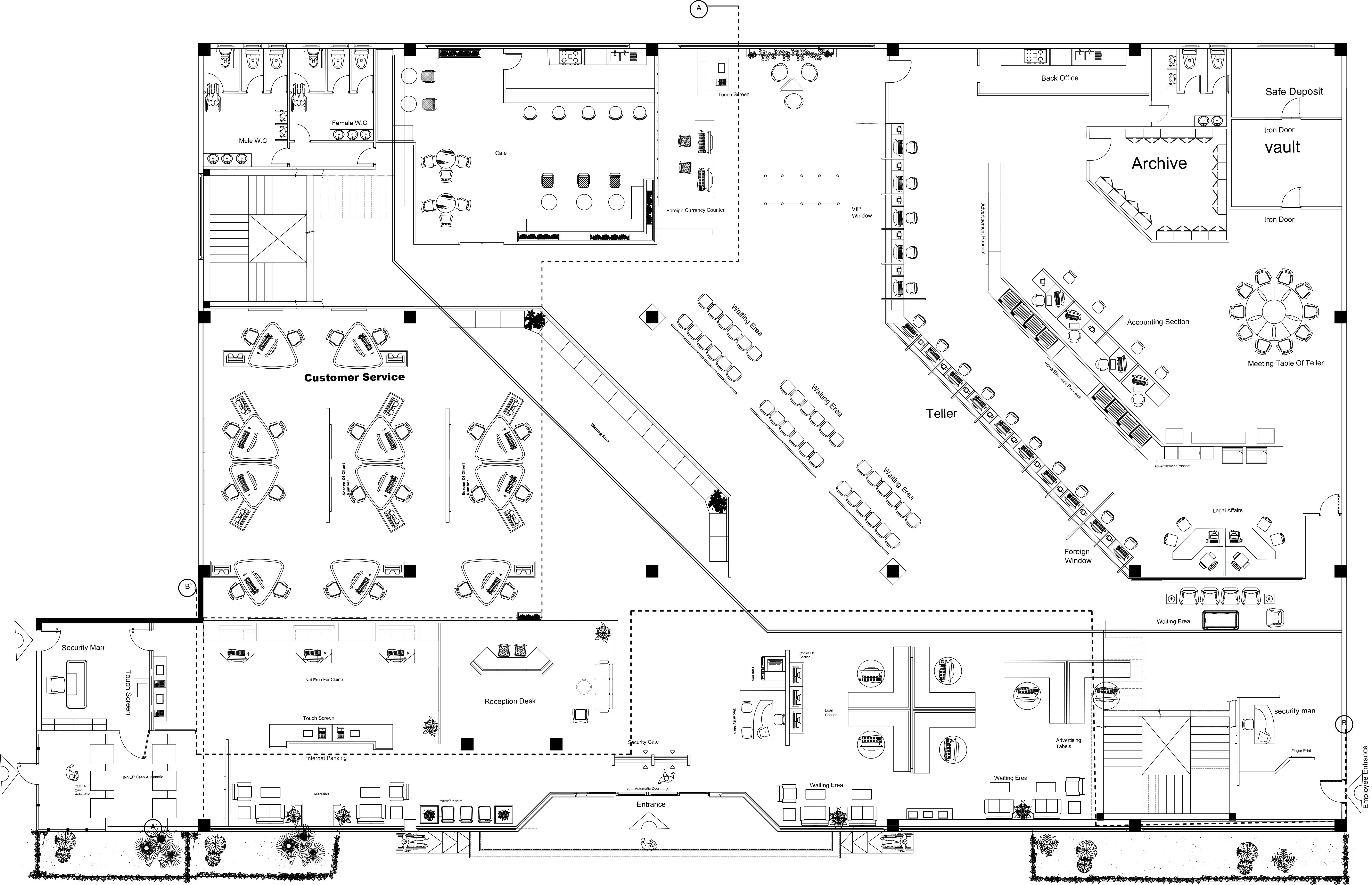 modern bank map, carte de JDR moderne (6693×4317 pixels) — battlemap pour Roll20 et Foundry VTT.