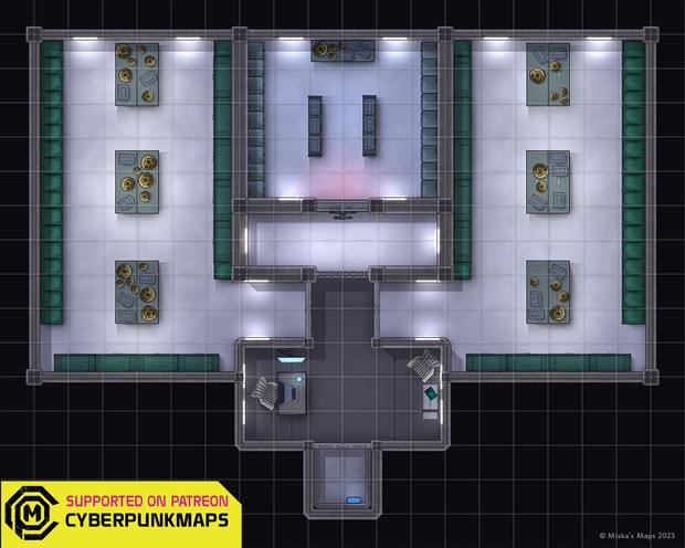 modern bank map, carte de JDR moderne (620×496 pixels) — battlemap pour Roll20 et Foundry VTT.