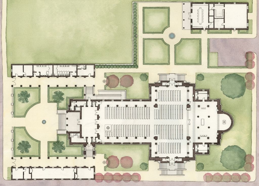 modern church map, carte de JDR moderne (1024×738 pixels) — battlemap pour Roll20 et Foundry VTT.