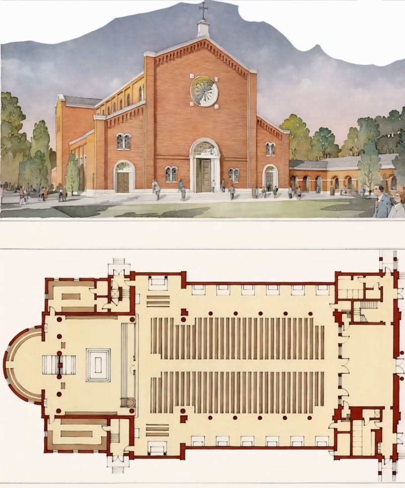 modern church map, carte de JDR moderne (817×984 pixels) — battlemap pour Roll20 et Foundry VTT.