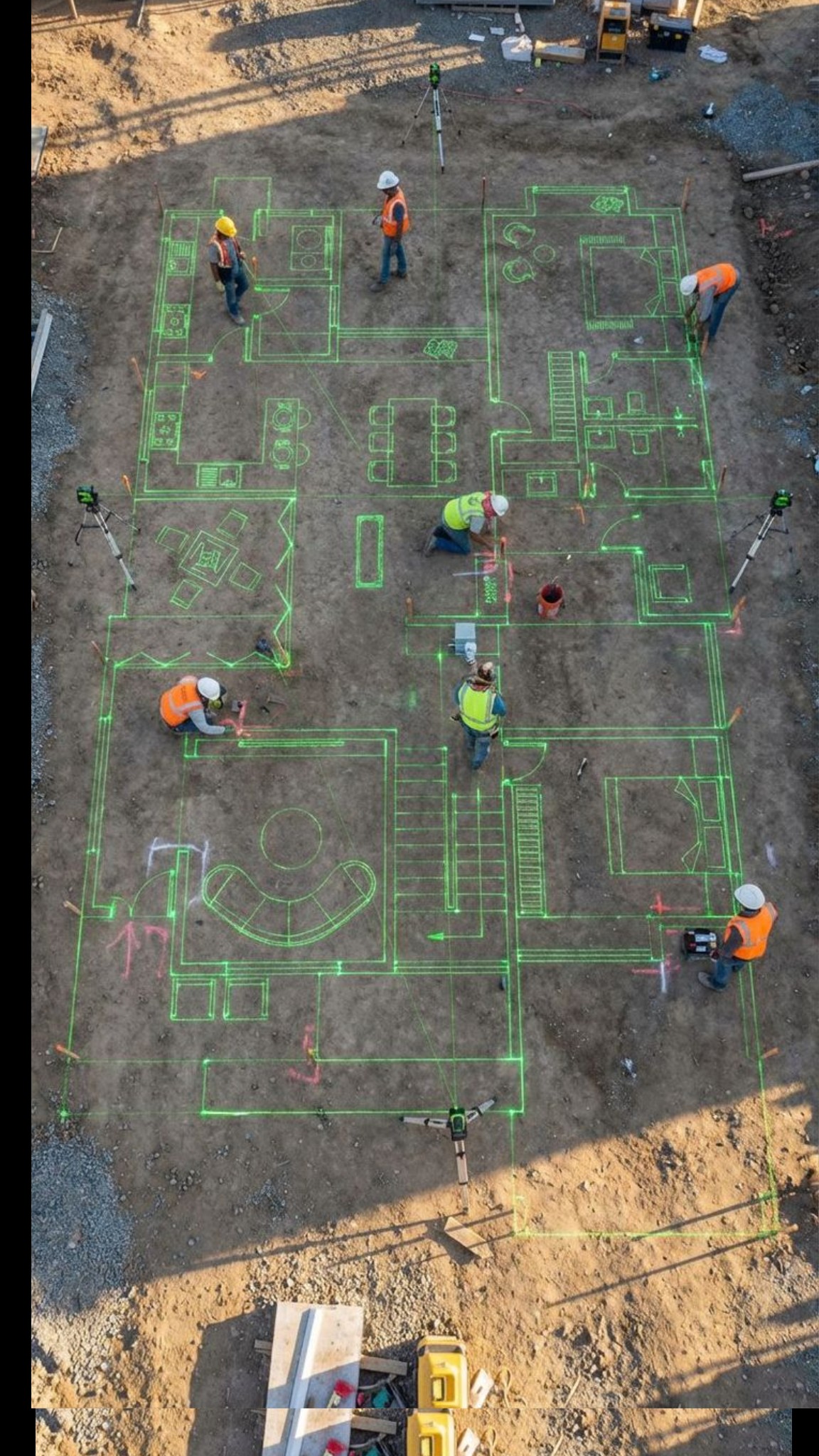 modern construction site map, carte de JDR moderne (1152×2048 pixels) — battlemap pour Roll20 et Foundry VTT.