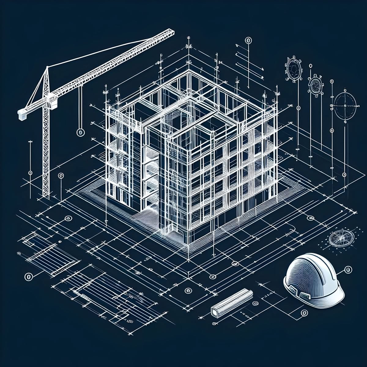 modern construction site map, carte de JDR moderne (1200×1200 pixels) — battlemap pour Roll20 et Foundry VTT.