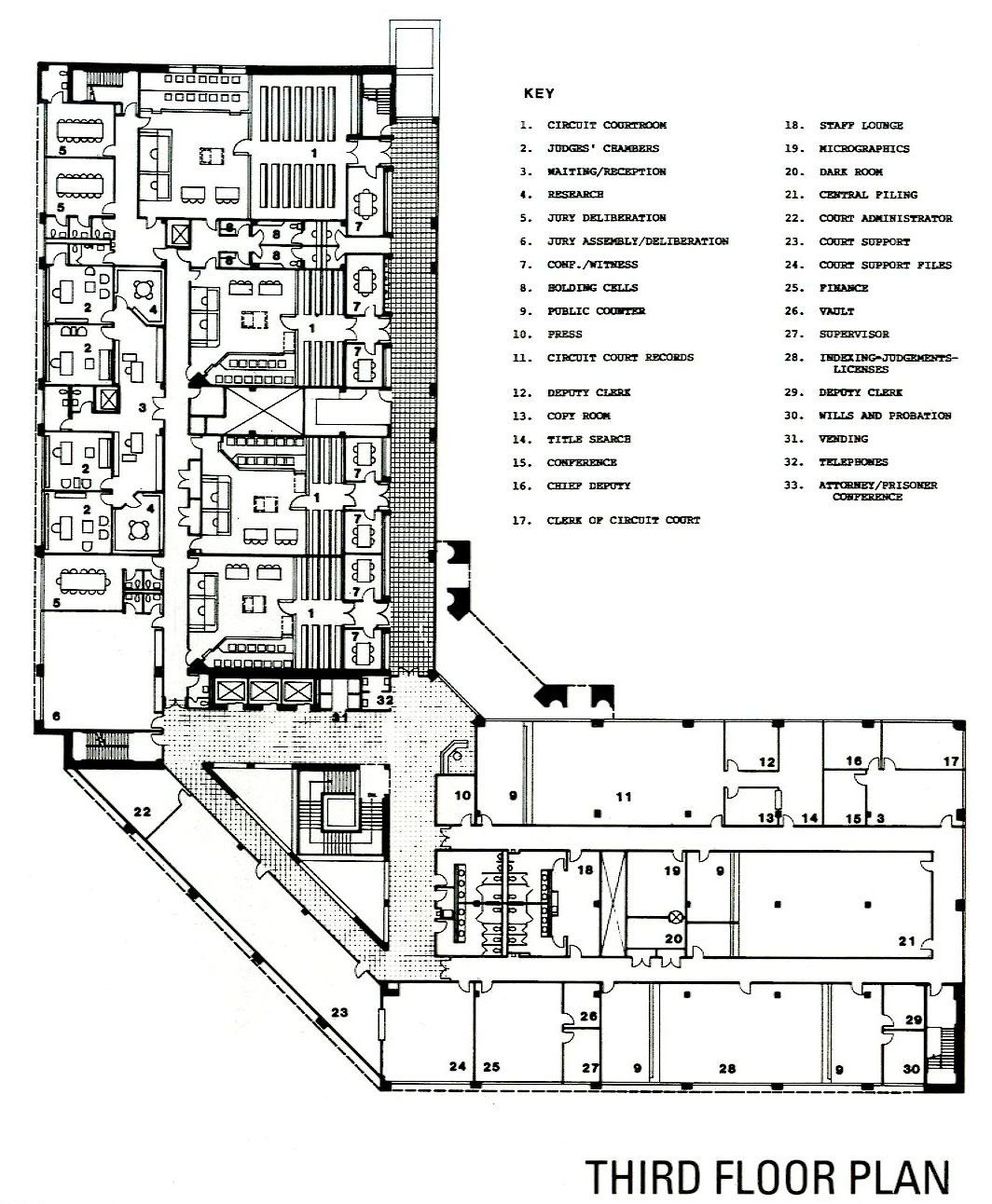 modern courthouse map, carte de JDR moderne (1064×1292 pixels) — battlemap pour Roll20 et Foundry VTT.