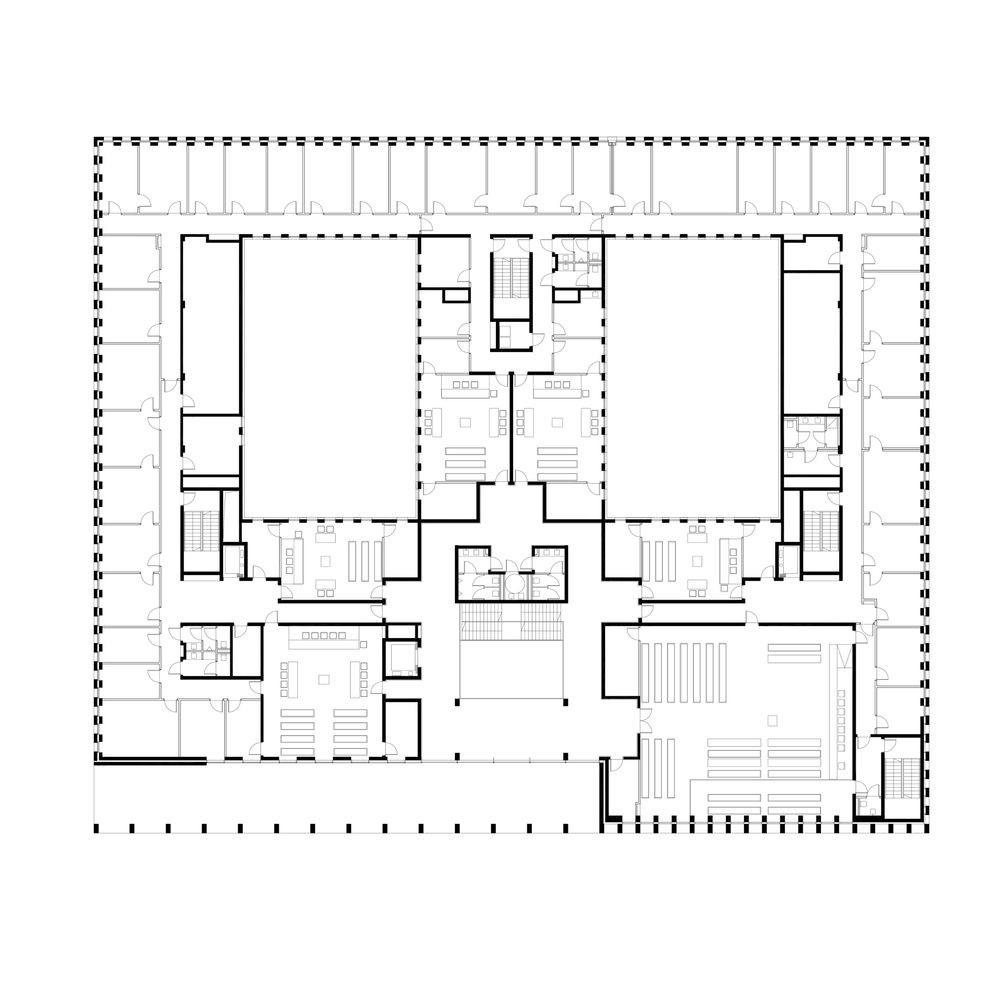 modern courthouse map, carte de JDR moderne (1000×1000 pixels) — battlemap pour Roll20 et Foundry VTT.