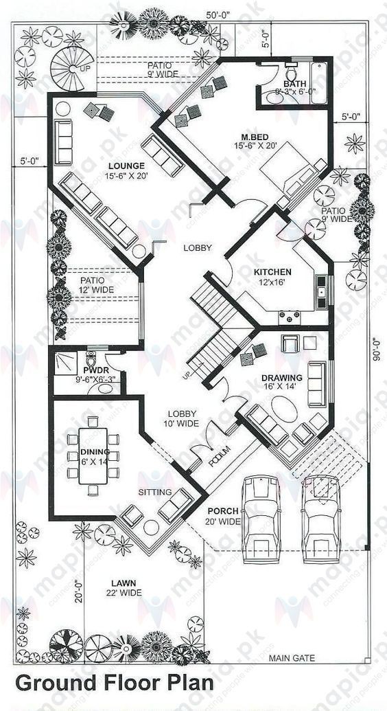modern home map, carte de JDR moderne (564×1035 pixels) — battlemap pour Roll20 et Foundry VTT.