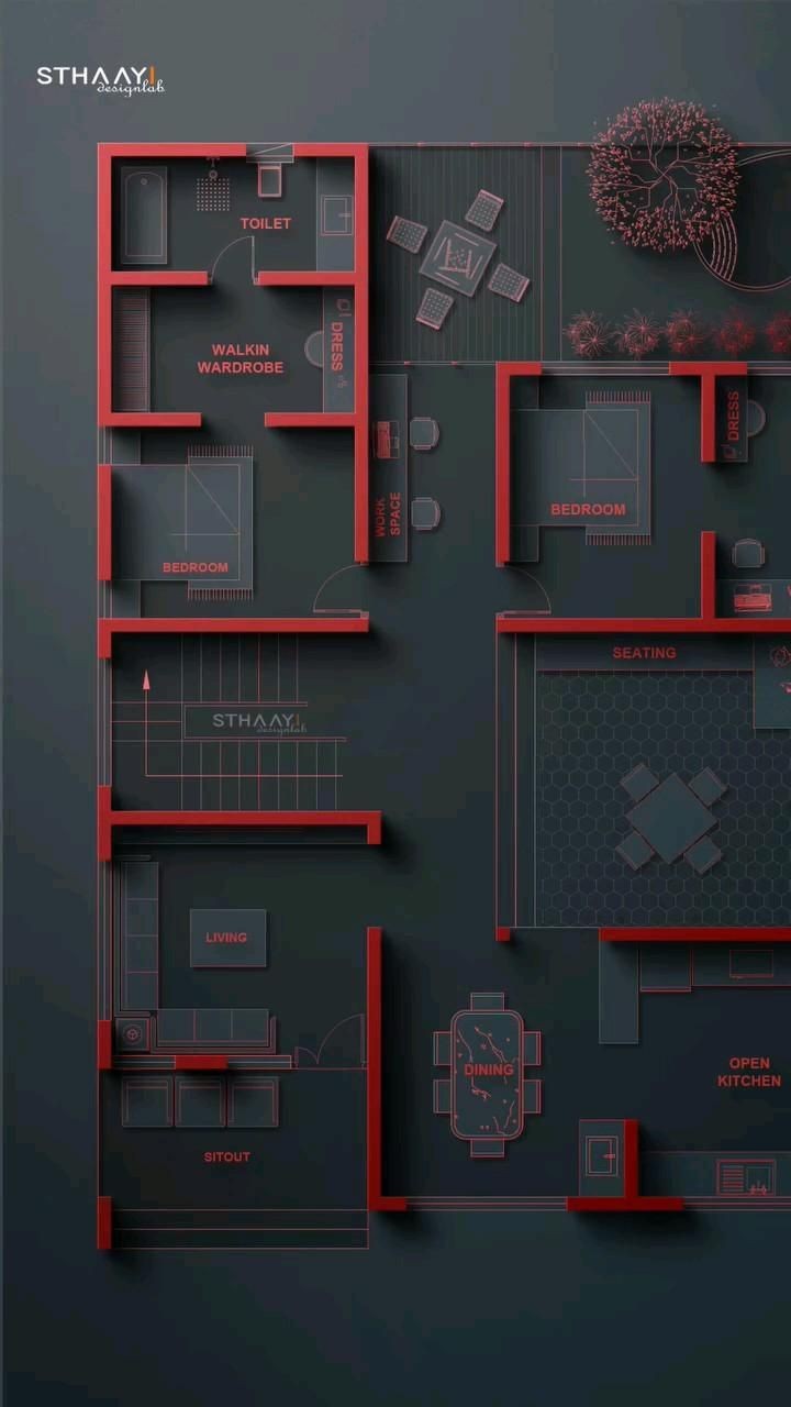 modern home map, carte de JDR moderne (720×1280 pixels) — battlemap pour Roll20 et Foundry VTT.