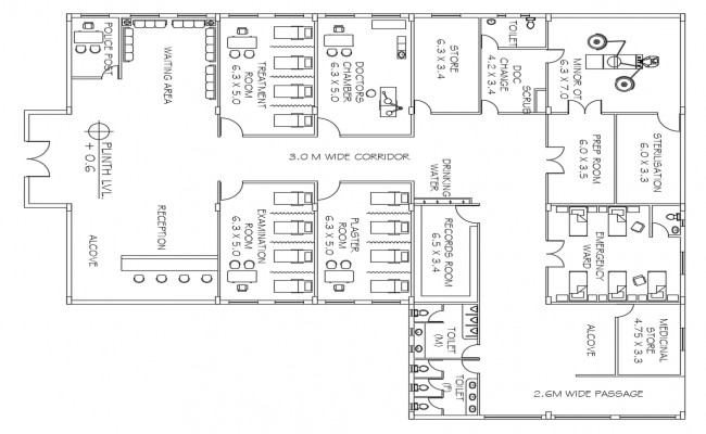 modern hospital map, carte de JDR moderne (650×400 pixels) — battlemap pour Roll20 et Foundry VTT.