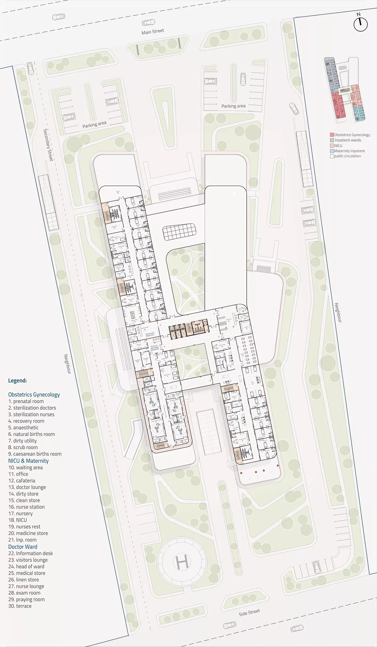 modern hospital map, carte de JDR moderne (1200×2057 pixels) — battlemap pour Roll20 et Foundry VTT.