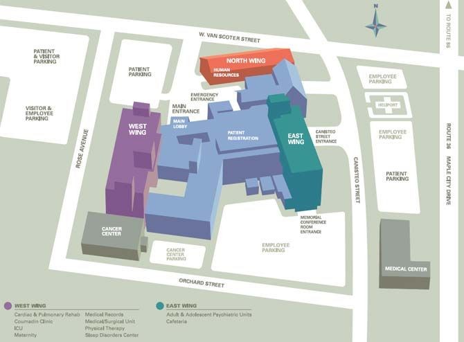 modern hospital map, carte de JDR moderne (670×494 pixels) — battlemap pour Roll20 et Foundry VTT.
