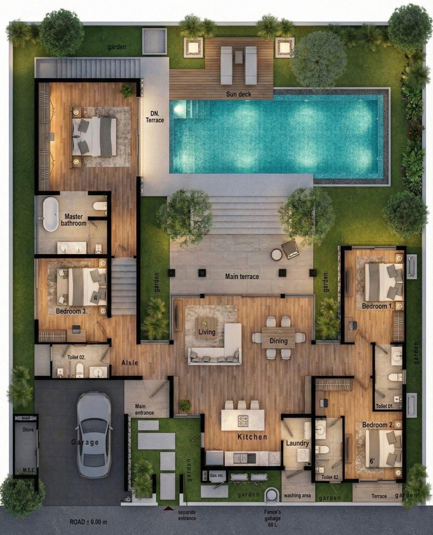 modern mansion map, carte de JDR moderne (1640×2026 pixels) — battlemap pour Roll20 et Foundry VTT.