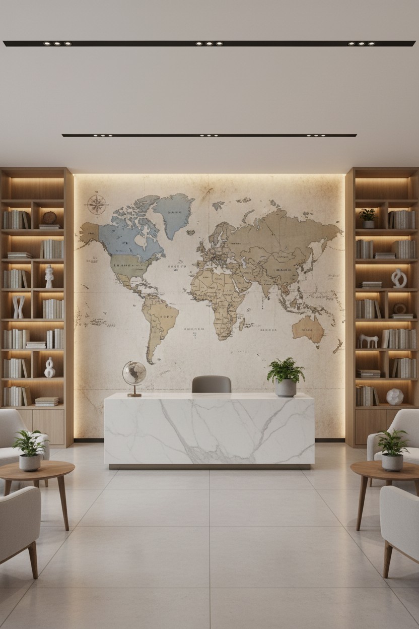 modern office map, carte de JDR moderne (832×1248 pixels) — battlemap pour Roll20 et Foundry VTT.