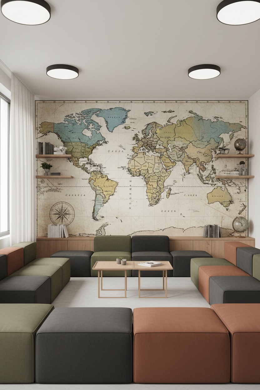 modern office map, carte de JDR moderne (832×1248 pixels) — battlemap pour Roll20 et Foundry VTT.
