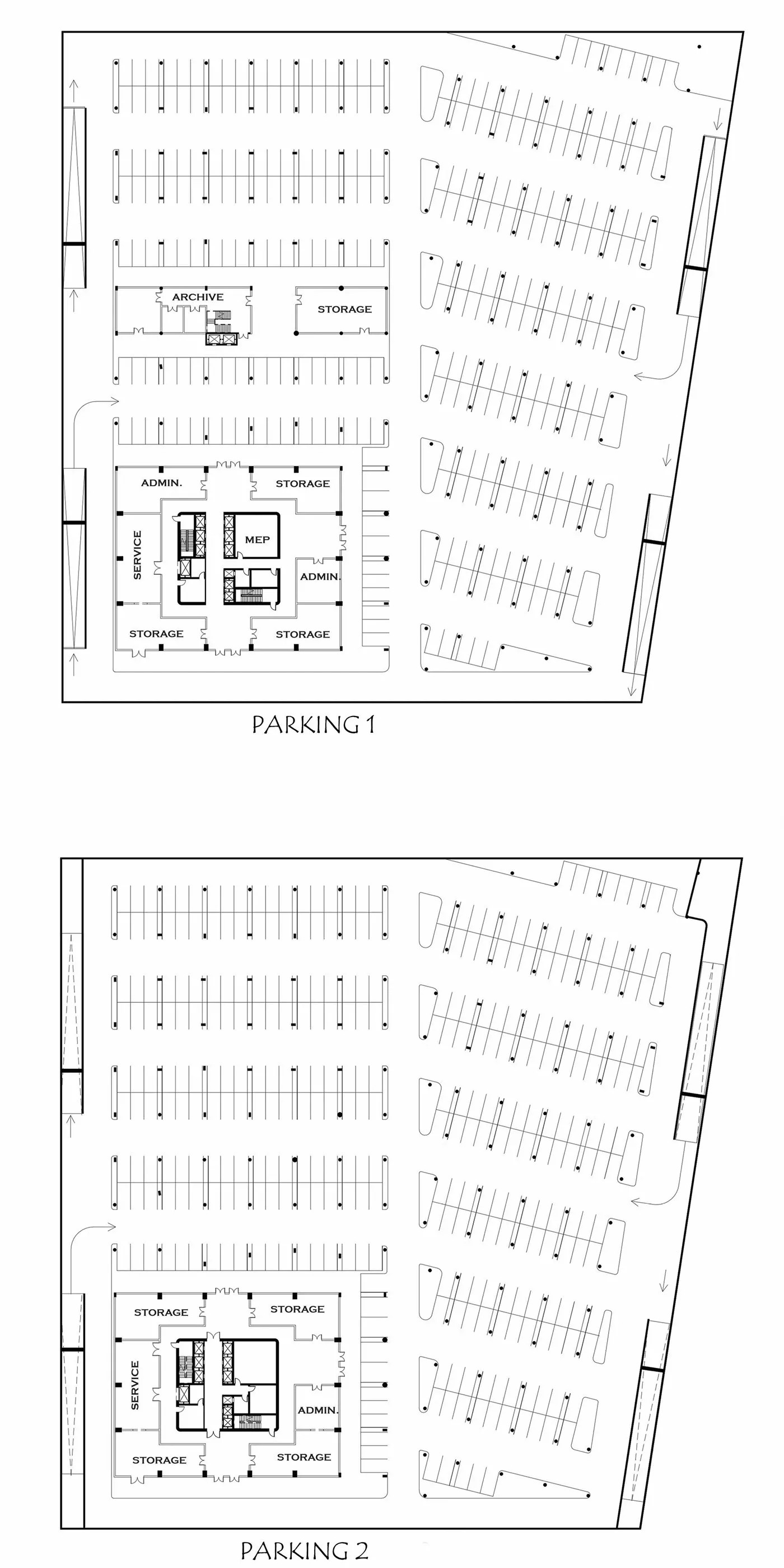 modern parking lot map, carte de JDR moderne (1400×2799 pixels) — battlemap pour Roll20 et Foundry VTT.