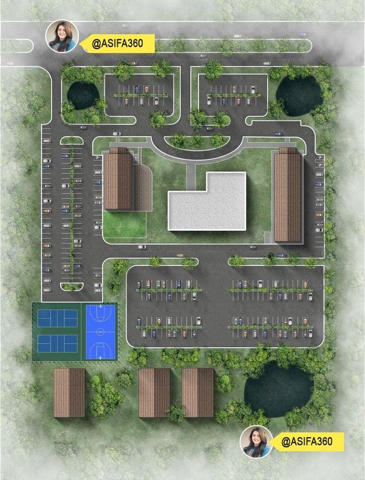 modern parking lot map, carte de JDR moderne (736×968 pixels) — battlemap pour Roll20 et Foundry VTT.