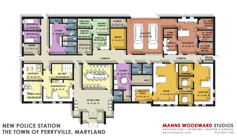 modern police station map, carte de JDR moderne (760×440 pixels) — battlemap pour Roll20 et Foundry VTT.