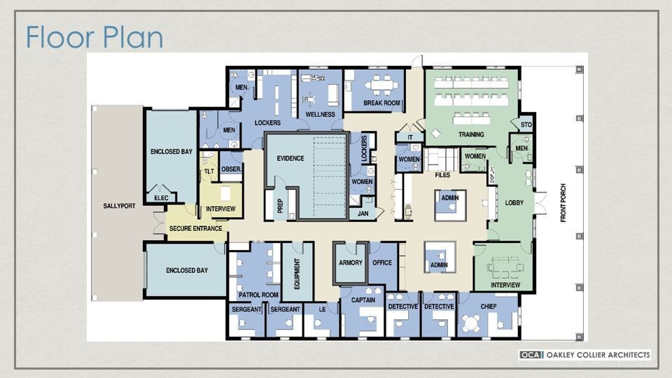 modern police station map, carte de JDR moderne (960×540 pixels) — battlemap pour Roll20 et Foundry VTT.