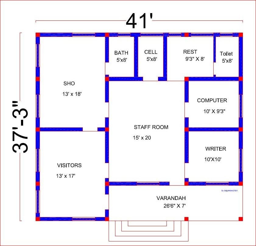 modern police station map, carte de JDR moderne (841×807 pixels) — battlemap pour Roll20 et Foundry VTT.